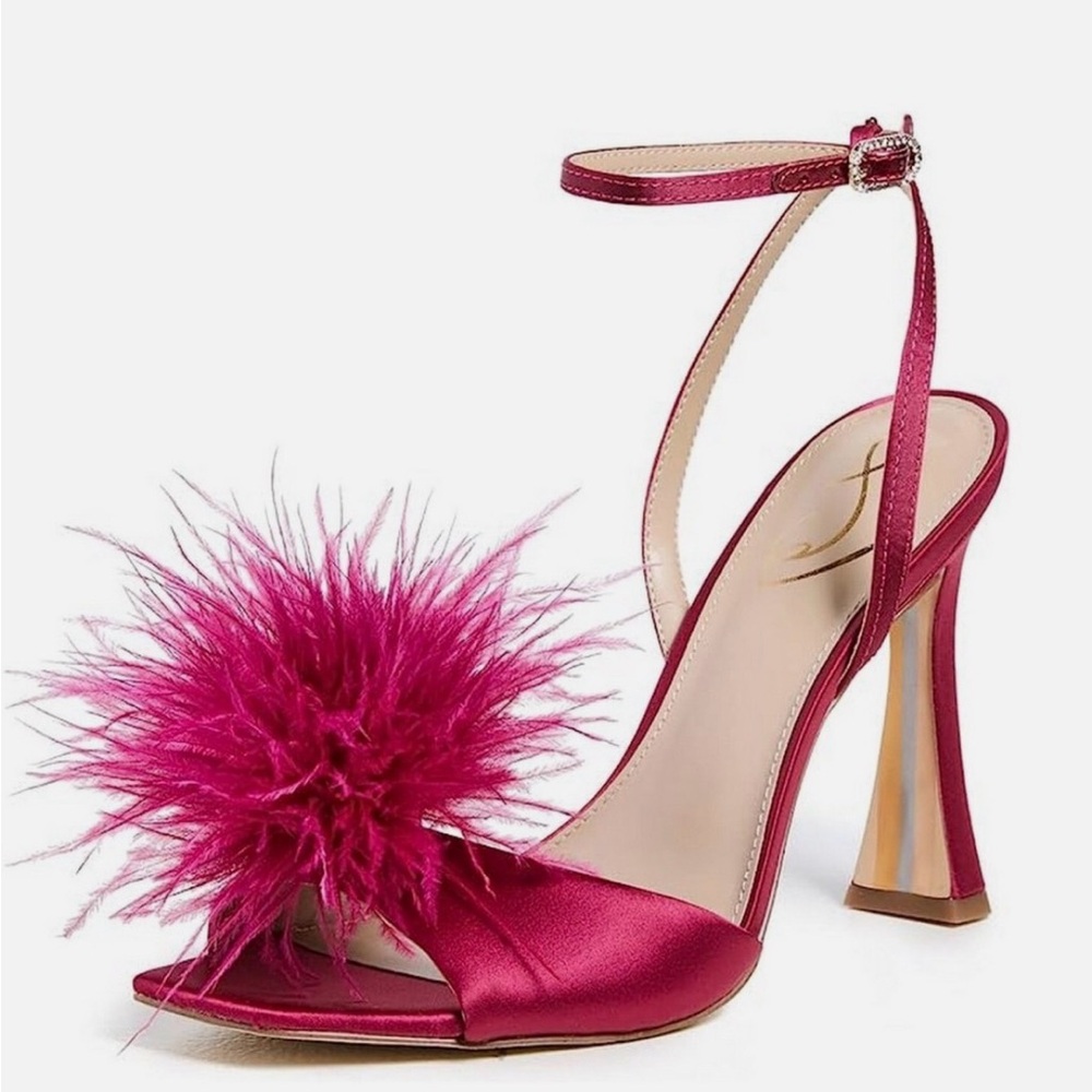 Sam Edelman Fuchsia Feathered Heels